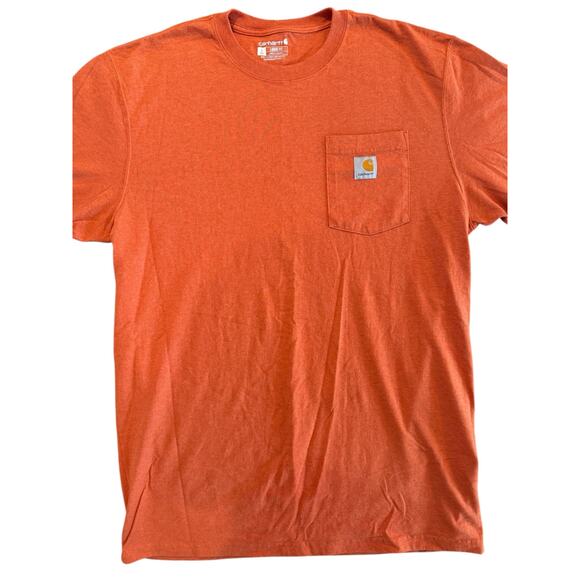 Carhartt L Tall Orange Pocket T-Shirt Men’s Loose Fit Workwear Heavyweight Tee - Picture 3 of 10